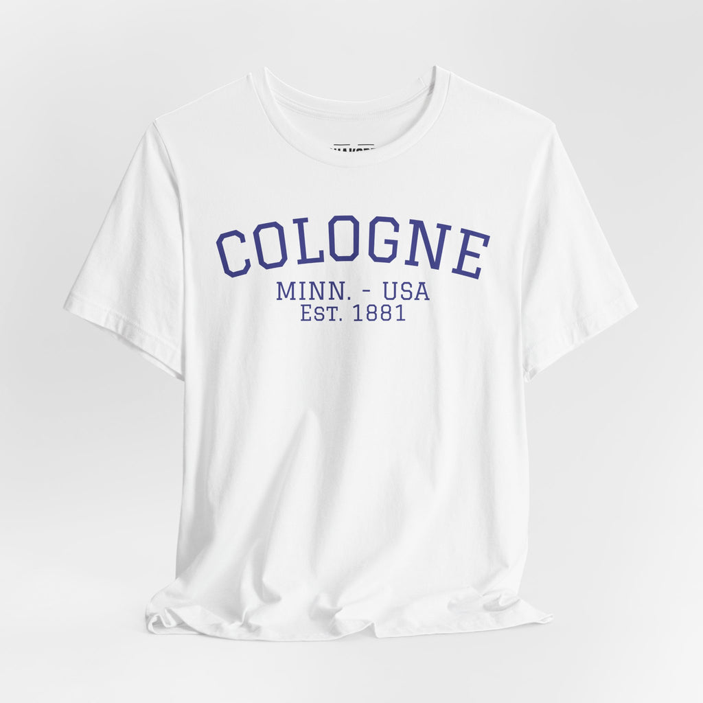 Cologne Blue Text Tee